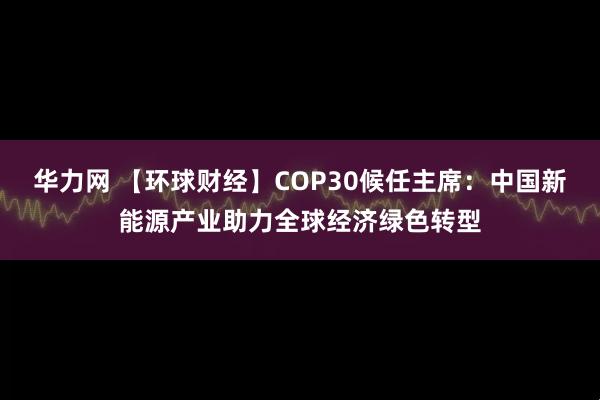华力网 【环球财经】COP30候任主席：中国新能源产业助力全球经济绿色转型